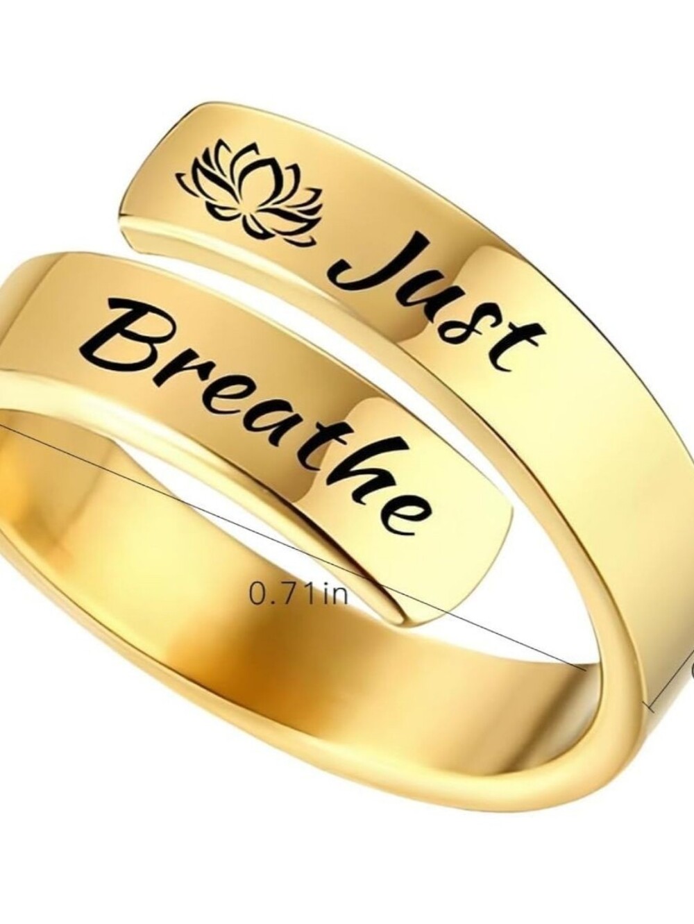 Just Breathe Ring | Hope Ring | Adjustable Stainless Steel Ring | Inspiration